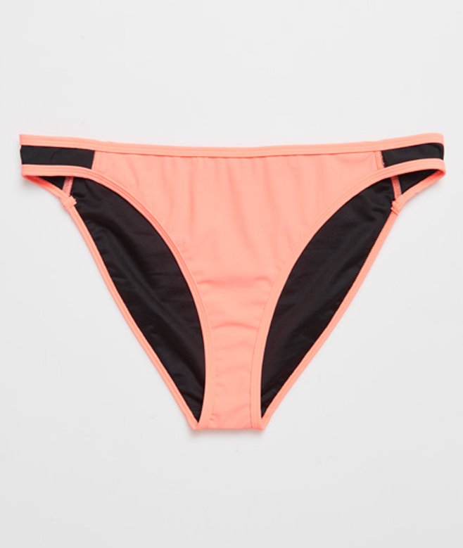 Superdry & Co Women's Swim Sport Bikini Bottom Cream / Phosphorescent Coral