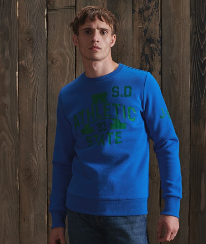 Herren Klassisches Track & Field Sweatshirt mit Rundhalsausschnitt - Größe: L - Superdry - Modalova