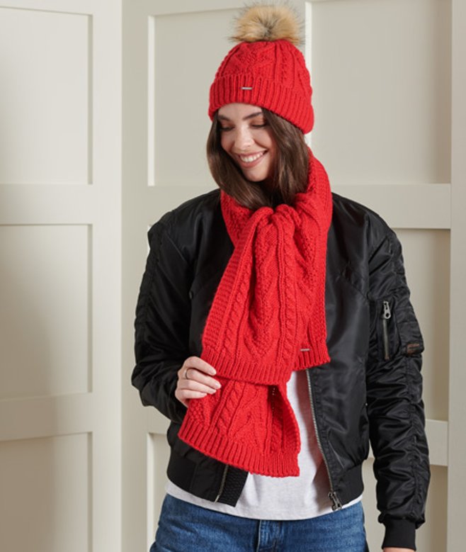 Écharpe en Maille Torsadée Lannah Taille: 154x34cm - Superdry - Modalova