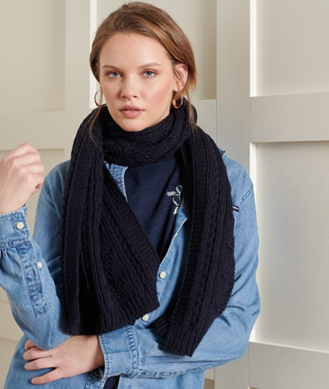 Lannah Kabelsjaal Donkerblauw Grootte: 1SIZE afbeelding