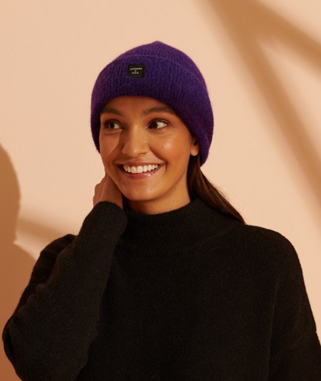 Superluxe Beanie Paars Grootte: 1SIZE afbeelding