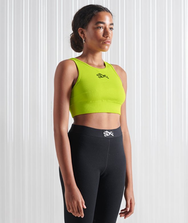 Superdry Women's Limited Edition Sdx Sports Crop Top Green / Lime