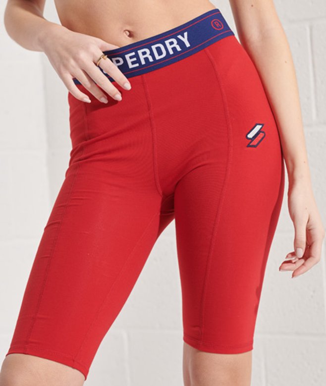 Superdry Women's Sportstyle Essential Cycling Shorts Red / Risk Red