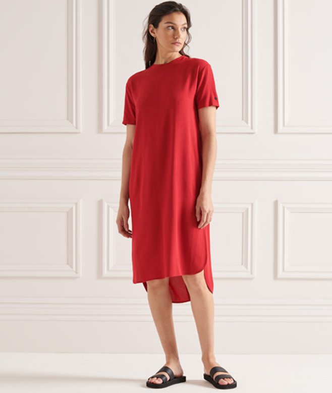 Superdry Women's Curve Hem Shift Dress Red / Rouge Red