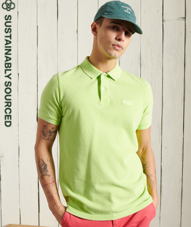 Vintage Gewassen Piqué Poloshirt van Biologisch Katoen