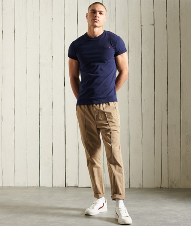 Superdry Homme T-shirt Vintage Brodé en Coton bio Bleu Marine