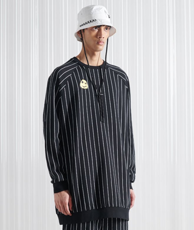 Superdry Women's Limited Edition Sdx Nyc Luxe Crew Dress Black/white / Black Pinstripe