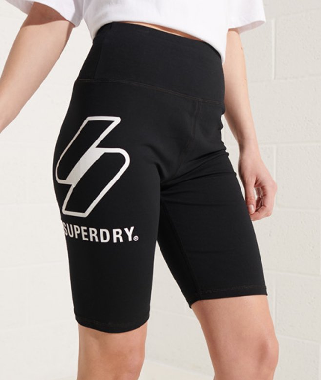 Superdry Women's Sportstyle Logo Cycling Shorts Black