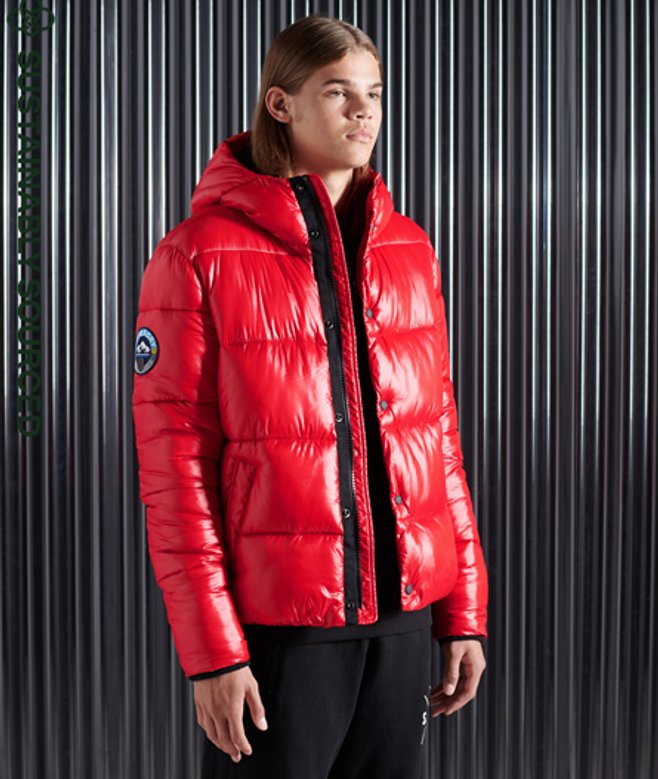 Gewatteerde jas met Hoogglanzend Ontwerp