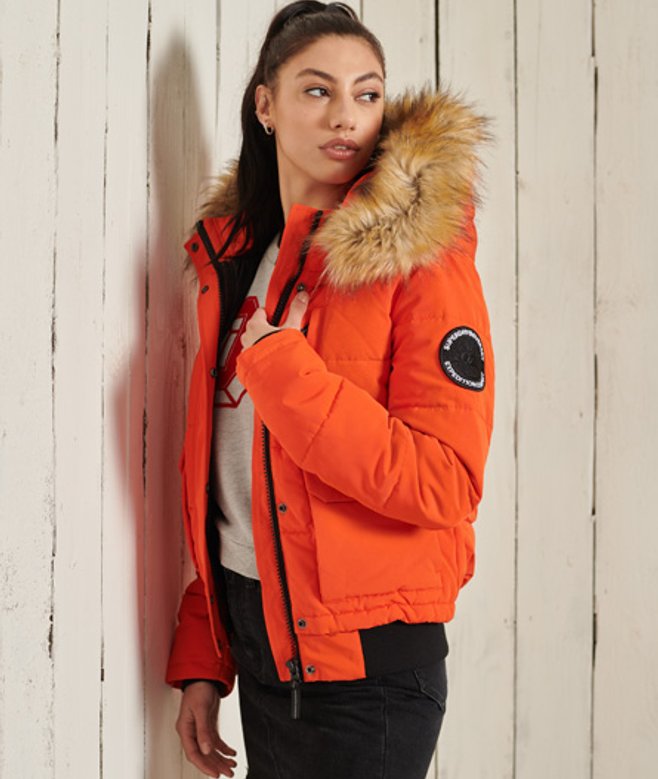 Superdry Femme Bomber Aviateur Everest Orange