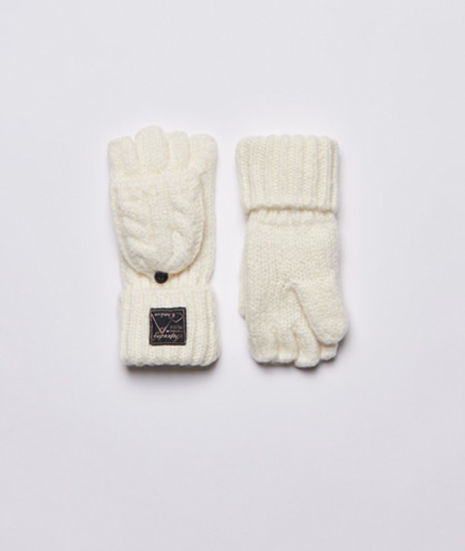 Tweed Handschoenen met Kabelpatroon