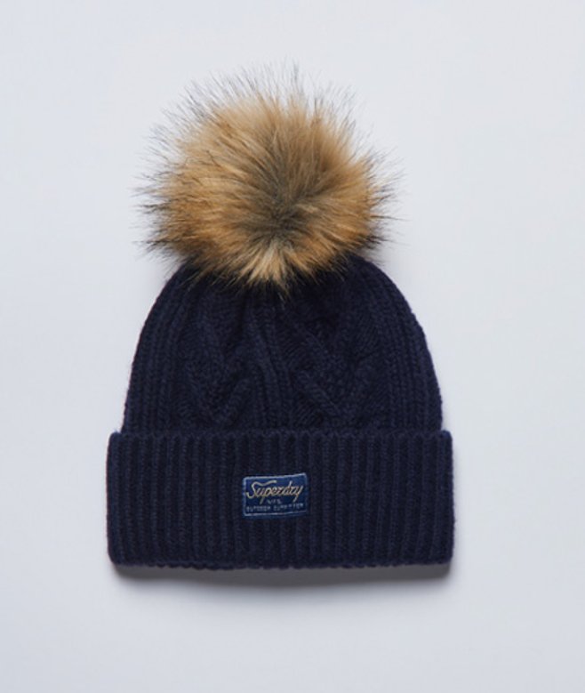 Luxe Kabelbeanie Blauw Grootte: 1SIZE afbeelding