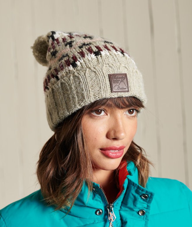 Damen Beaniemütze mit Intarsienmuster - Größe: One Größe - Superdry - Modalova