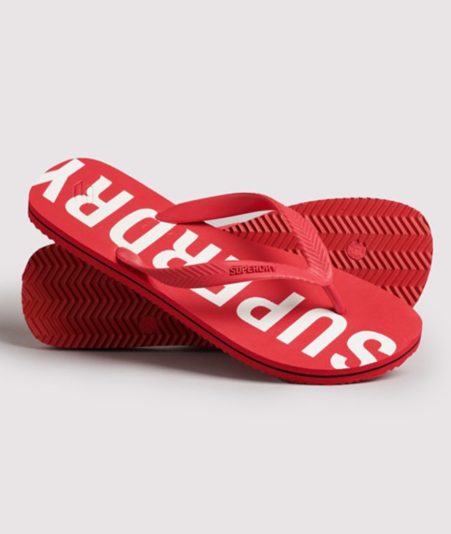 Superdry Men's Code Essential Flip Flops Red / Risk Red