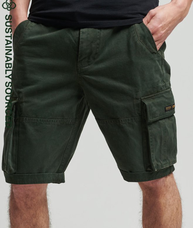 Vintage Core Cargoshort van Zwaar Biologisch Katoen Groen Grootte: 30 afbeelding