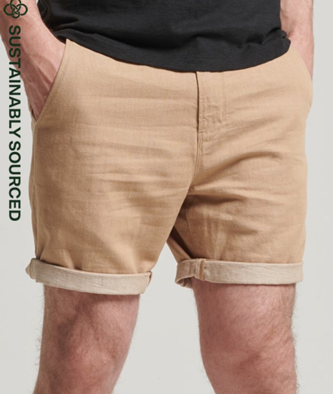Linnen Studios Short met Omslag Beige Grootte: 30 afbeelding