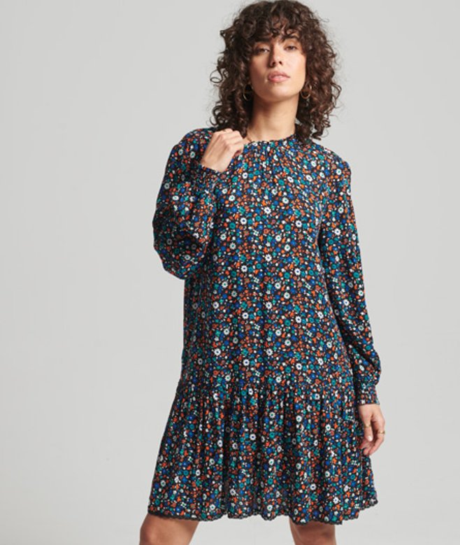 Mini-jurk met Hoge Halslijn