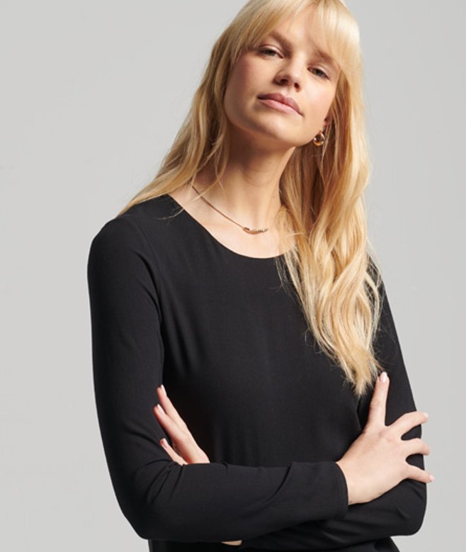 Rechte Studios Midi-jurk met Lange Mouwen