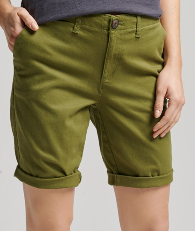 Superdry Women's City Chino Shorts Green / Capulet Olive