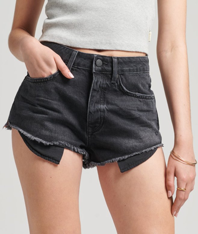 Vintage Cut Off Short met Hoge Taille