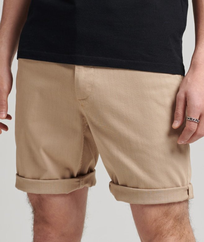 Superdry Men's Vintage Officer Chino Shorts Cream / Stone Wash