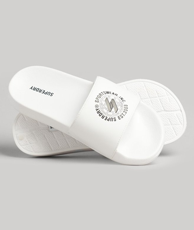 Superdry Code Badslippers met Print Wit
