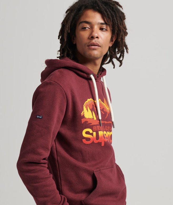 Superdry Vintage Core Logo Great Outdoors Hoodie Rood