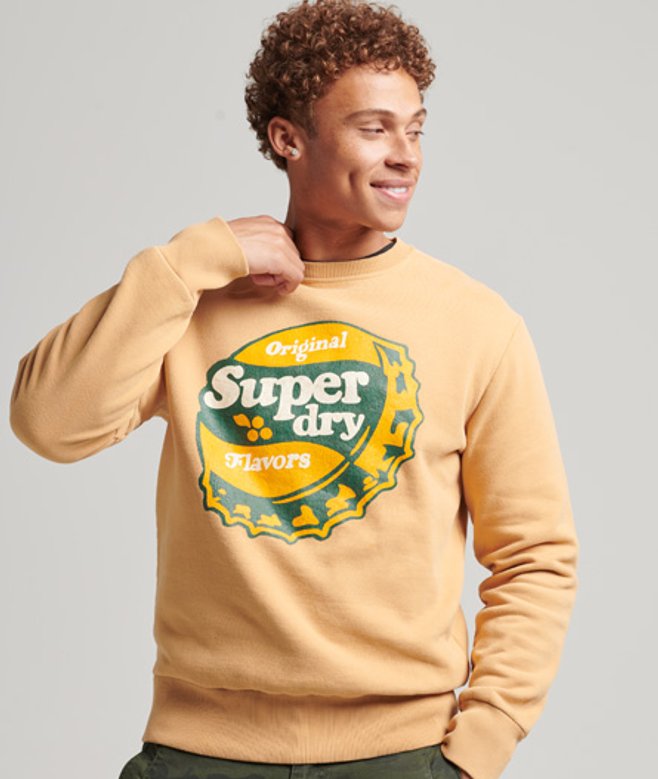 Superdry Cooper Nostalgia Sweatshirt met Ronde Hals Geel