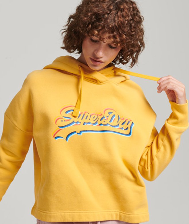 Hoodie met Logo en Regenboogprint