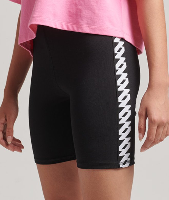 Superdry Women's Elastic Logo Cycle Shorts Black