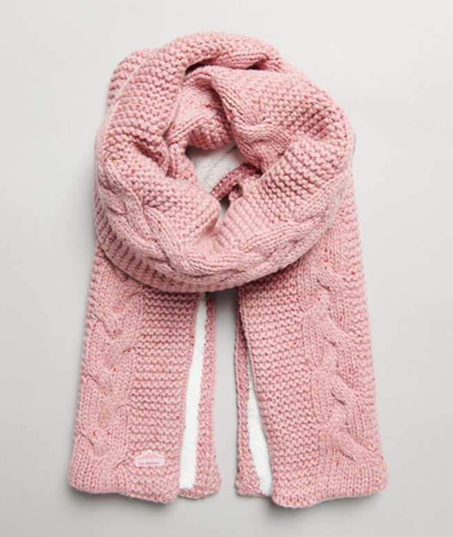 Aux s Rose Tricoté Écharpe en Mailles Torsadées, Taille: 1Taille Taille: 160x25cm - Superdry - Modalova
