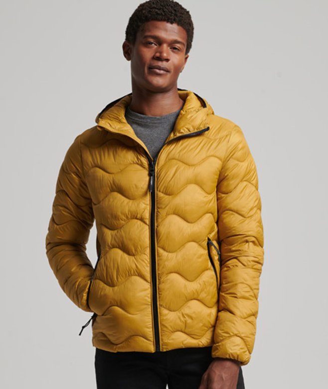 Lichtgewicht Gewatteerde jas met Capuchon Geel Grootte: L afbeelding