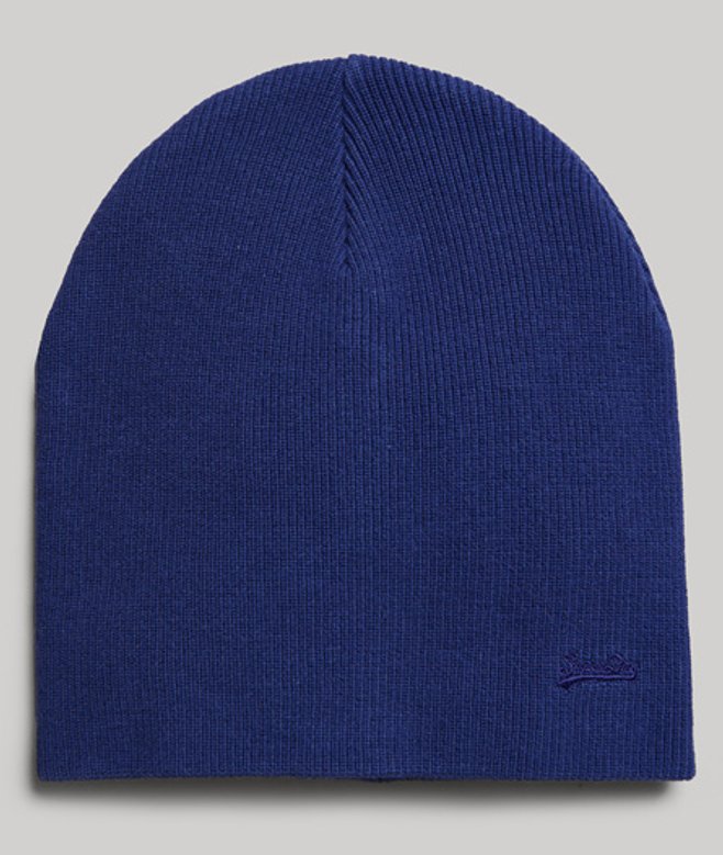 Orange Label Vintage Logo Beanie van Biologisch Katoen Blauw Grootte: 1SIZE afbeelding