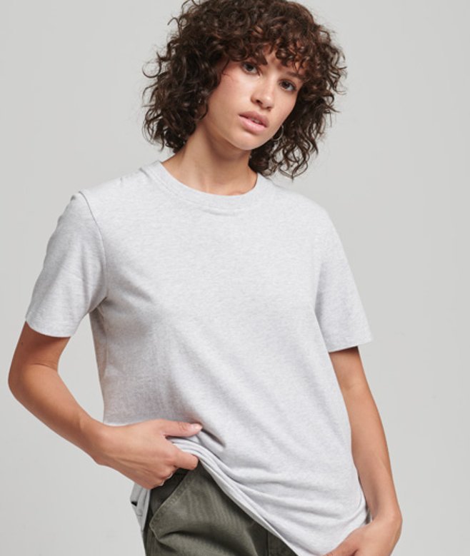 Geborduurd Vintage Logo T-shirt van Biologisch Katoen Lichtgrijs Grootte: 36 afbeelding