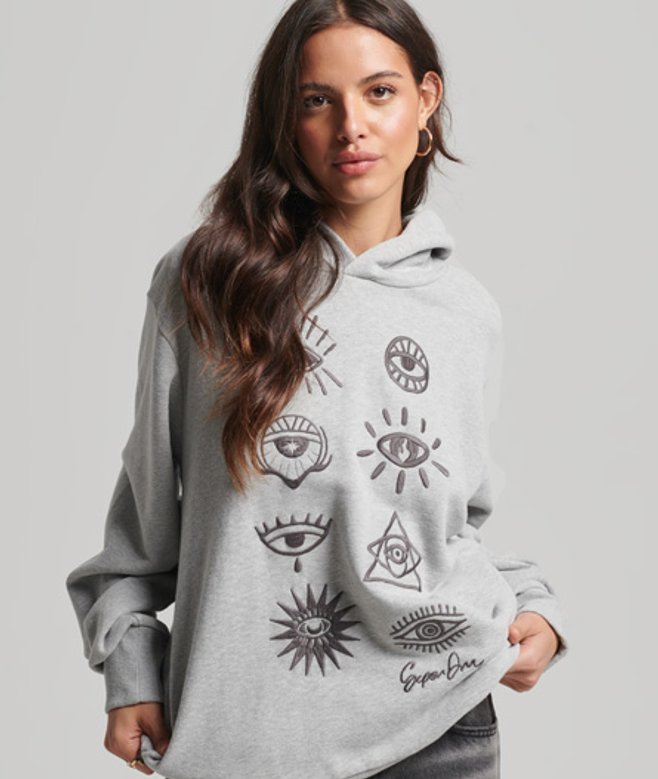 Superdry Nomadic Folk Hoodie Grijs