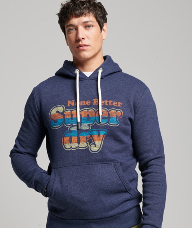 Superdry Klassieke Vintage Cooper Hoodie Blauw