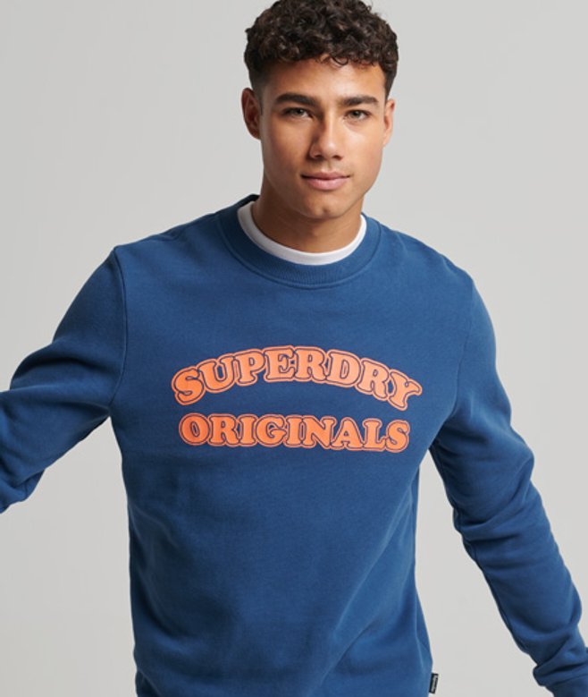 Superdry Klassiek Vintage Cooper Sweatshirt met Ronde Hals Blauw
