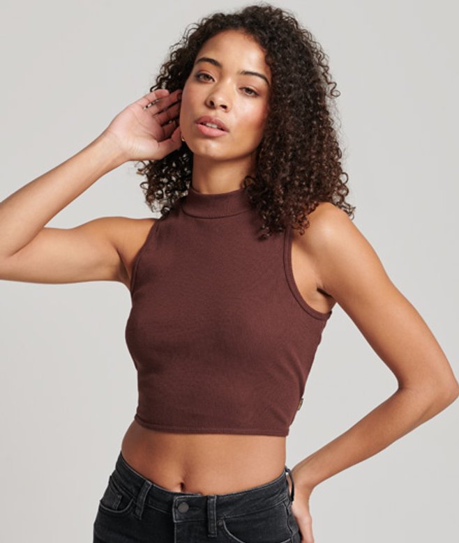 Kort Tanktopje met Hoge Hals
