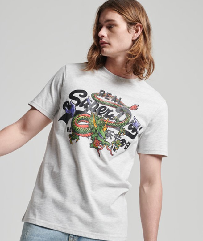 Vintage Logo Narrative T-shirt Lichtgrijs Grootte: L afbeelding