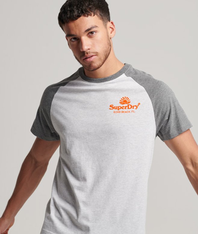 Vintage Venue Neon T-shirt met Raglanmouwen Grijs Grootte: M afbeelding