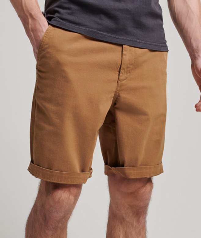 Superdry Men's Vintage International Shorts Brown / Sandstone