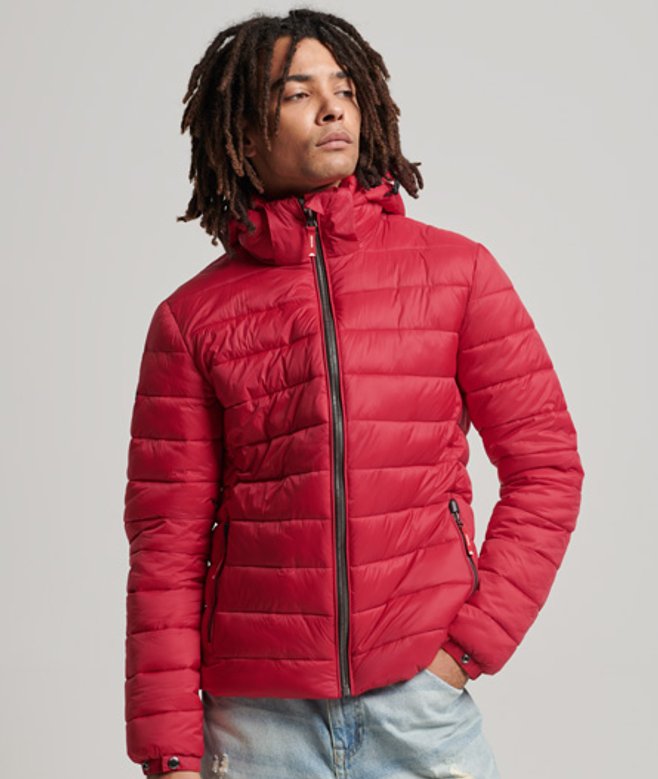 Klassieke Pufferjas met Capuchon Rood Grootte: L afbeelding