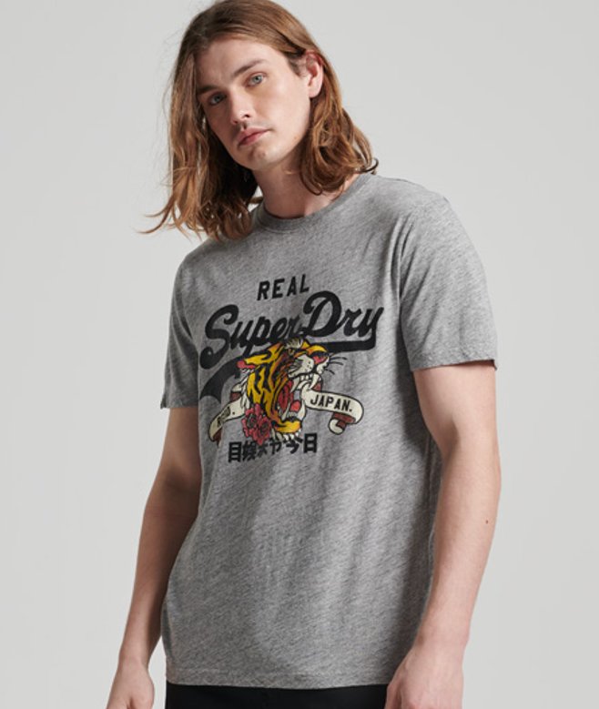 Vintage Logo Narrative T-shirt Grijs Grootte: M afbeelding
