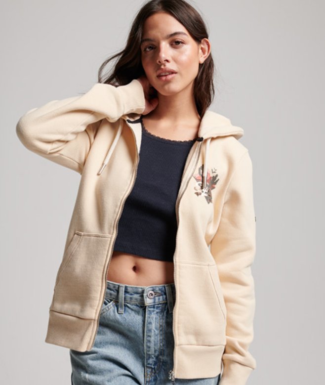 Vintage Logo Narrative Hoodie met Rits