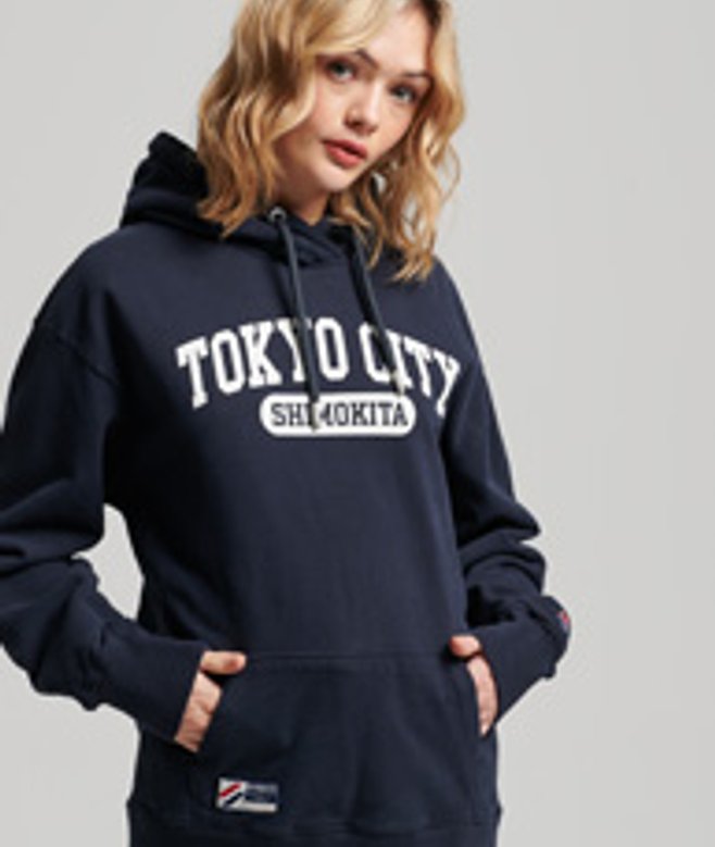 Superdry & Co Women's City College Oversized Hoodie Navy / Eclipse Navy