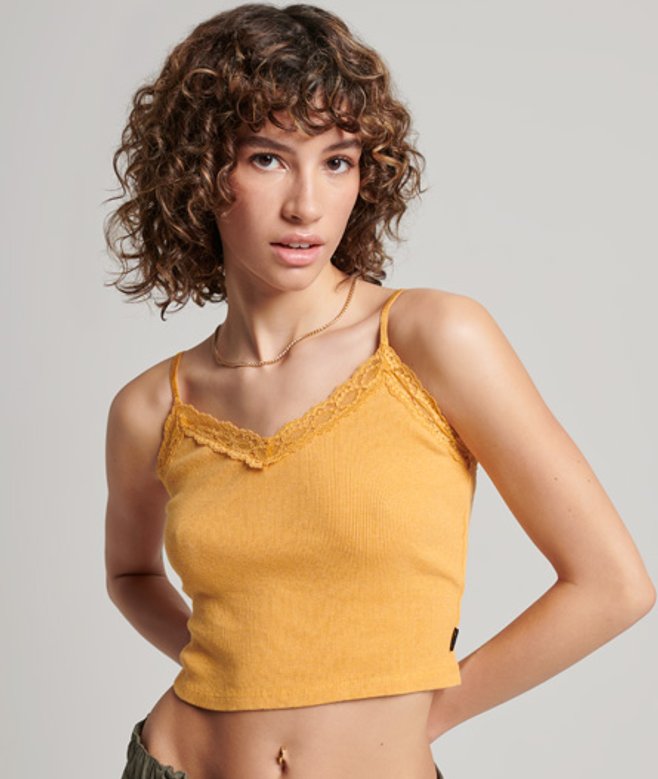 Caraco Côtelé à Liseré Dentelle Taille: S/M - Superdry - Modalova