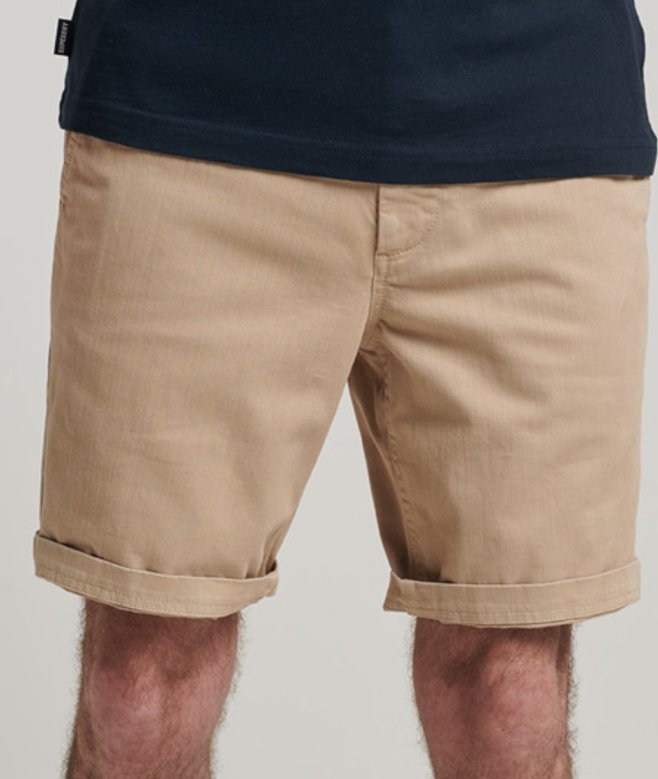 Superdry Men's Vintage International Chino Shorts Cream / Stone Wash