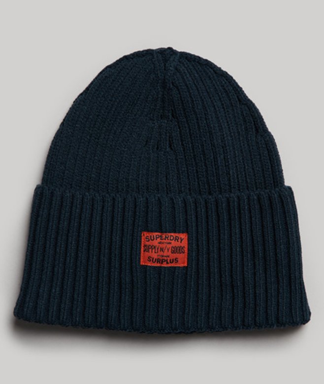 Gebreide Workwear Beanie Blauw Grootte: 1SIZE afbeelding