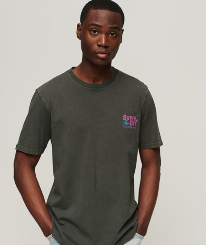 Vintage Tribal Surf T-shirt Zwart Grootte: L afbeelding