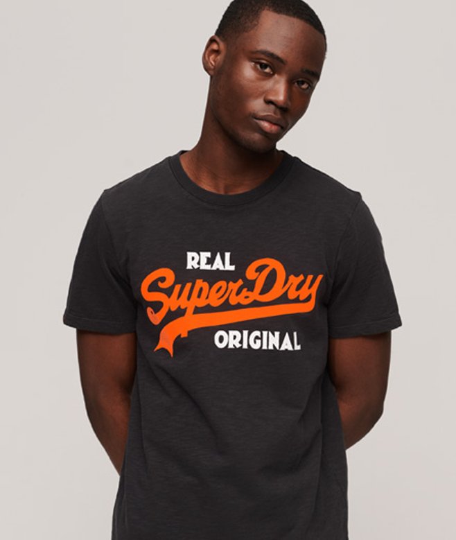 Real Original Overdyed T-shirt met Vintage Logo Zwart Grootte: L afbeelding
